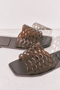 Women'secret Brown jelly flat sandals