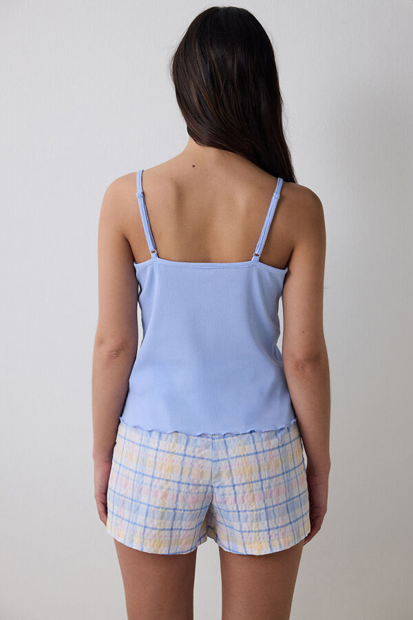 Penti Conjunto de pijama corto azul cuadros azul