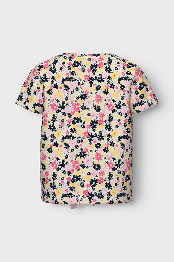 Womensecret Girl's floral print T-shirt Bijela