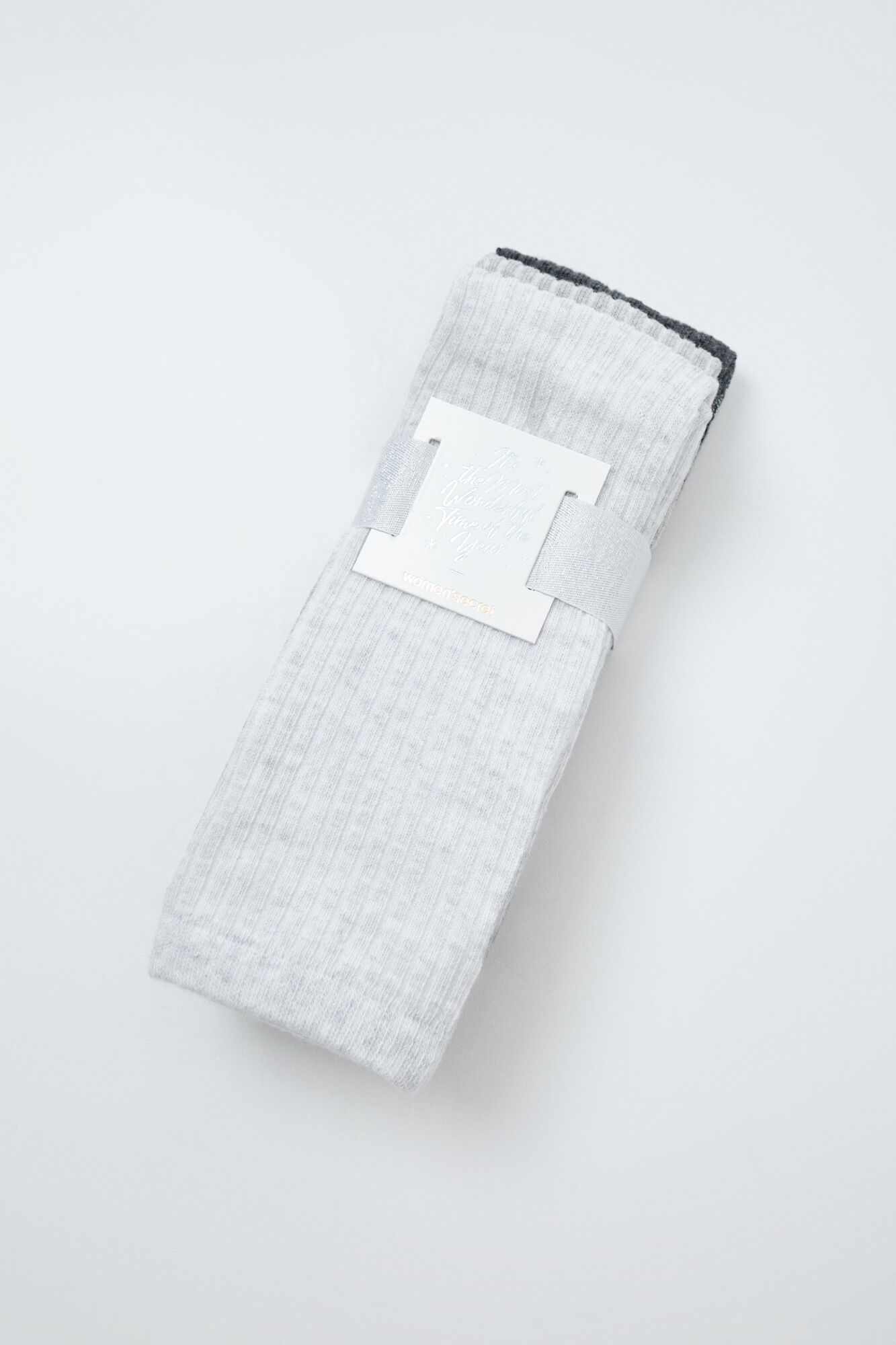 Women'secret Grey lurex 3-pack long socks