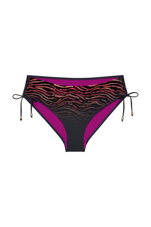 Triumph Animal print ruched high-waisted bikini bottoms nude