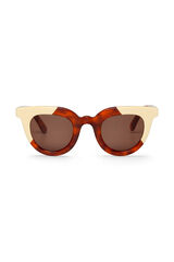 Mr. Boho Sonnenbrille Cream/Leo Tortoise Hayes mit Print
