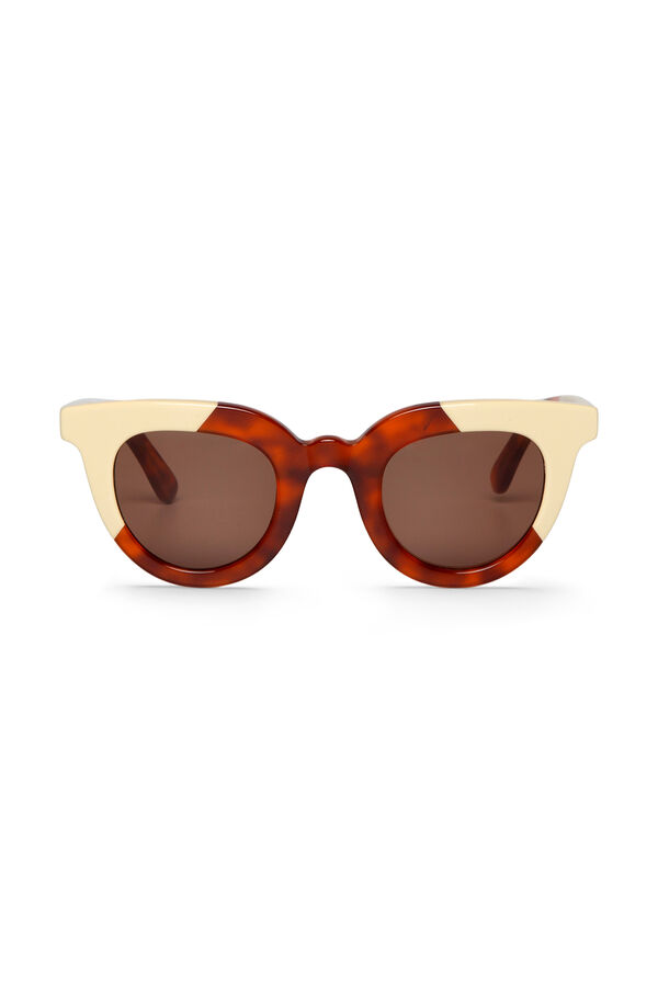 Mr. Boho Sonnenbrille Cream/Leo Tortoise Hayes mit Print