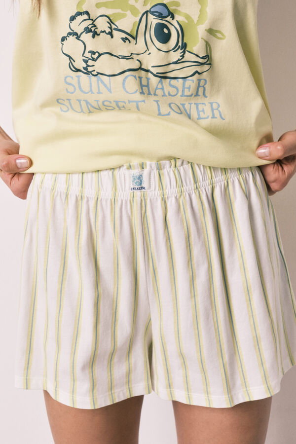 Women'secret Yellow Stitch short pyjamas green