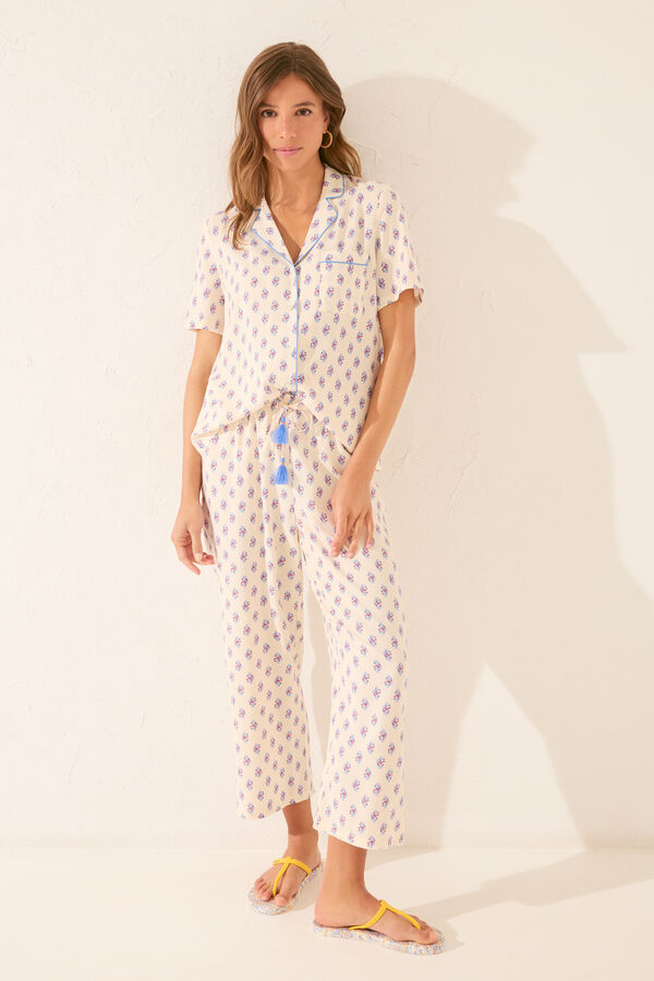 Women'secret Duga bež viskozna ko&scaron;ulja pidžama Print