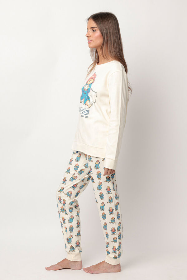 Admas Pijama largo estampado Paddington para mujer beige