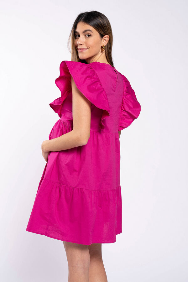 Womensecret Vestido de amamentação com folhos nas mangas rosa