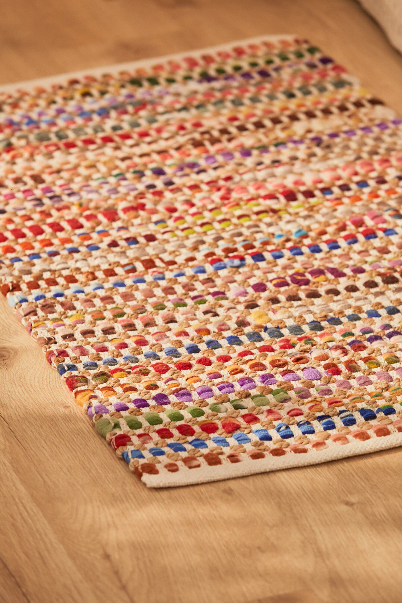 Calma House Alfombra de yute y tela multicolor Cando