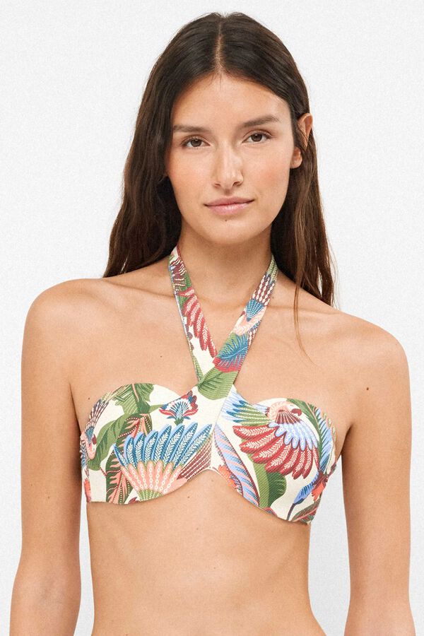 Gisela Top bikini bandeau multiposici&oacute;n blanco