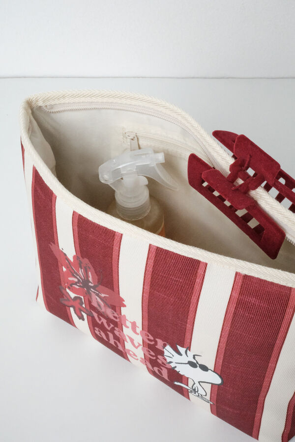 Women'secret Striped medium vanity case Peanuts red