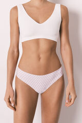 Women'secret Clean cut floral print Brazilian panty beige