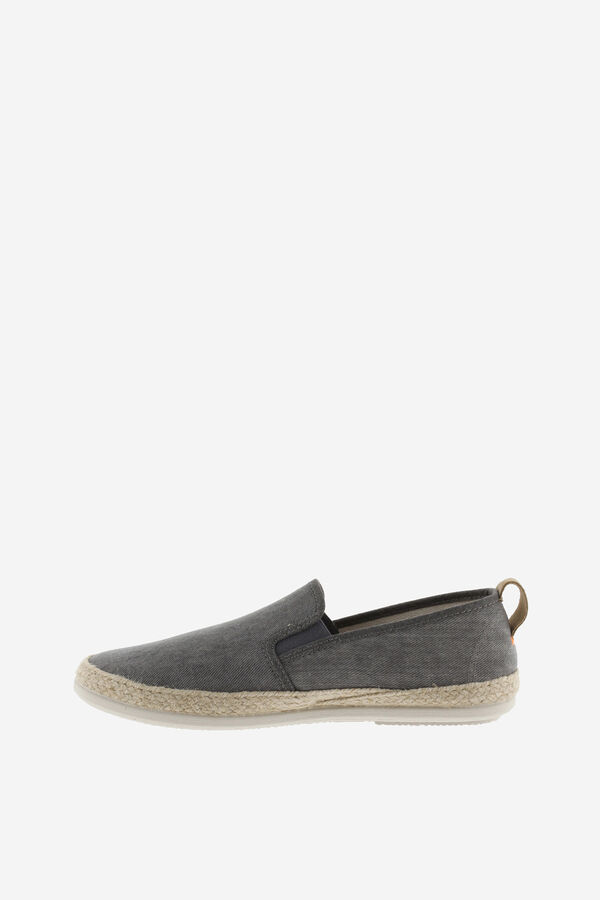 Victoria Espadrilles en toile de coton lav&eacute;e gris