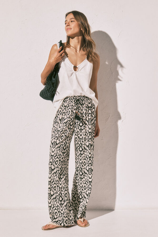 Women'secret White wide strap vest top beige