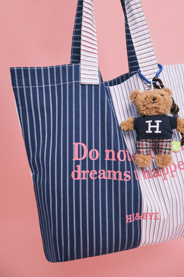 HI&BYE Blue striped tote bag blue