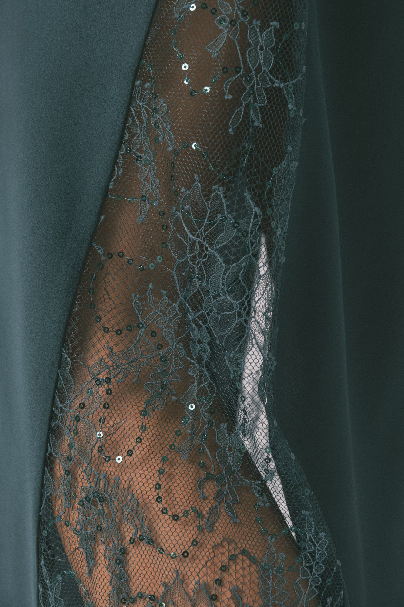 Women'secret Long green satin nightgown