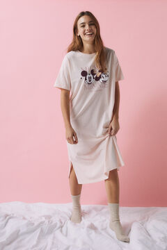 Womensecret Pink cotton Mickey Mouse midi nightgown pink