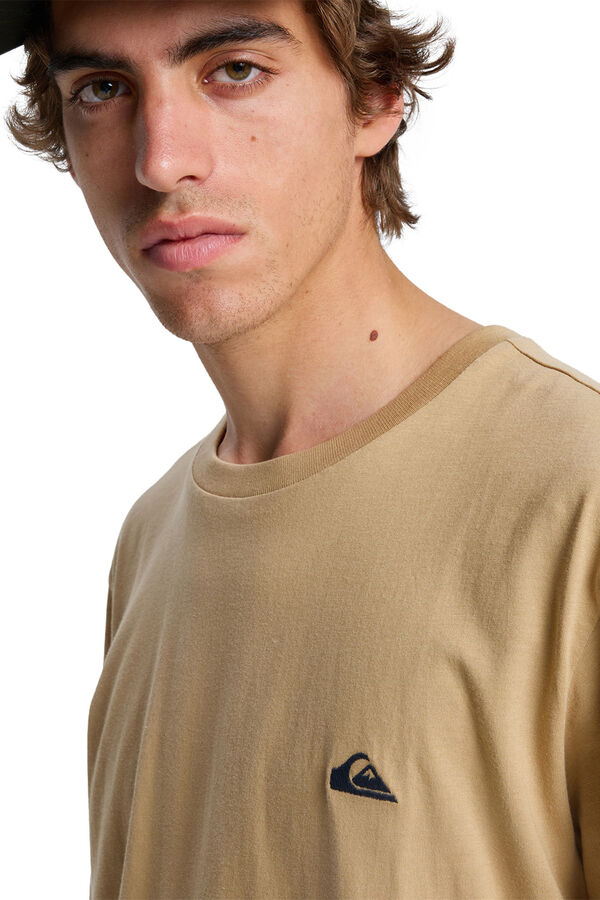 Quiksilver Einfarbiges Kurzarm-T-Shirt mit Logo Naturwei&szlig;