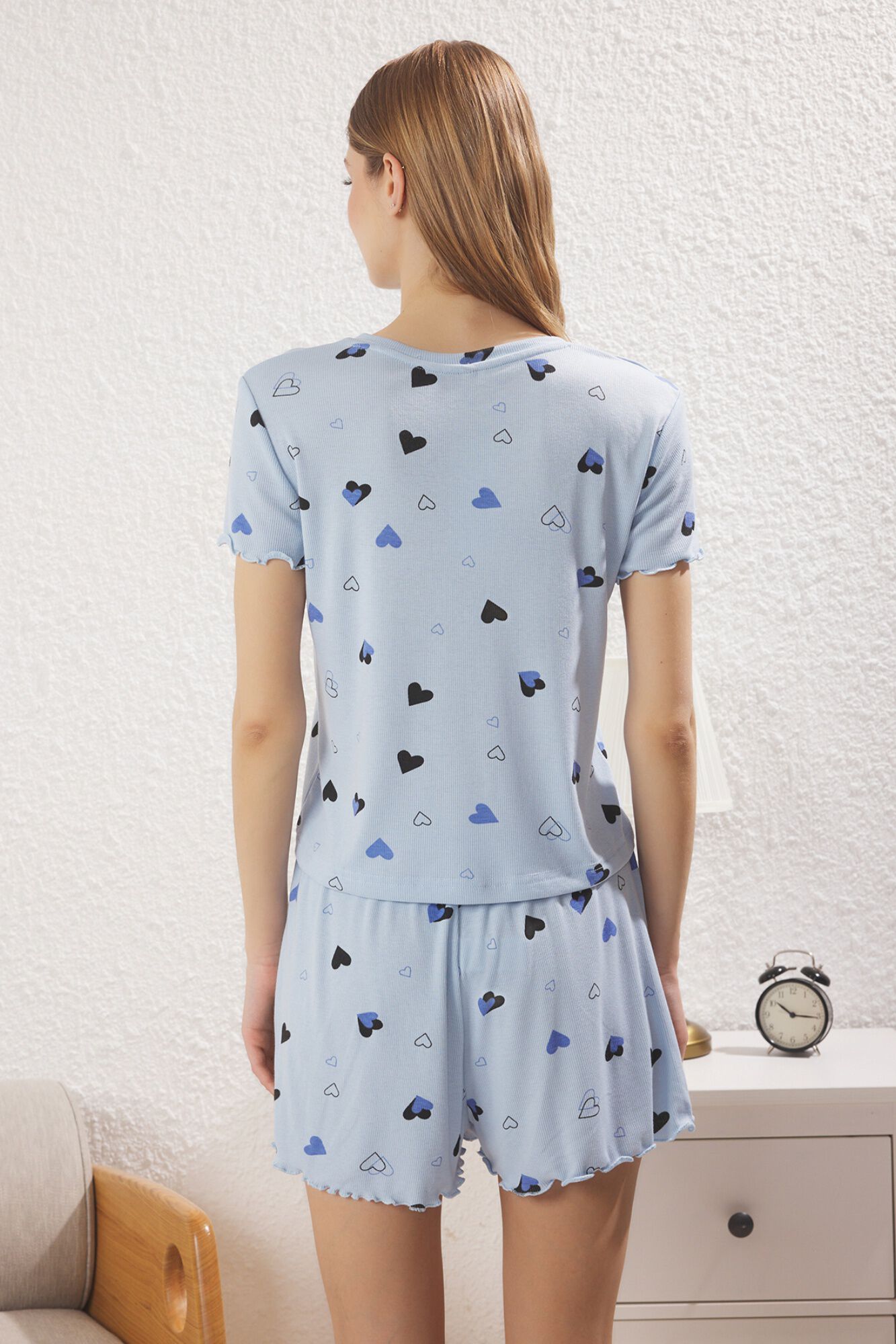 Trendyol Conjunto de pijama corto corazones