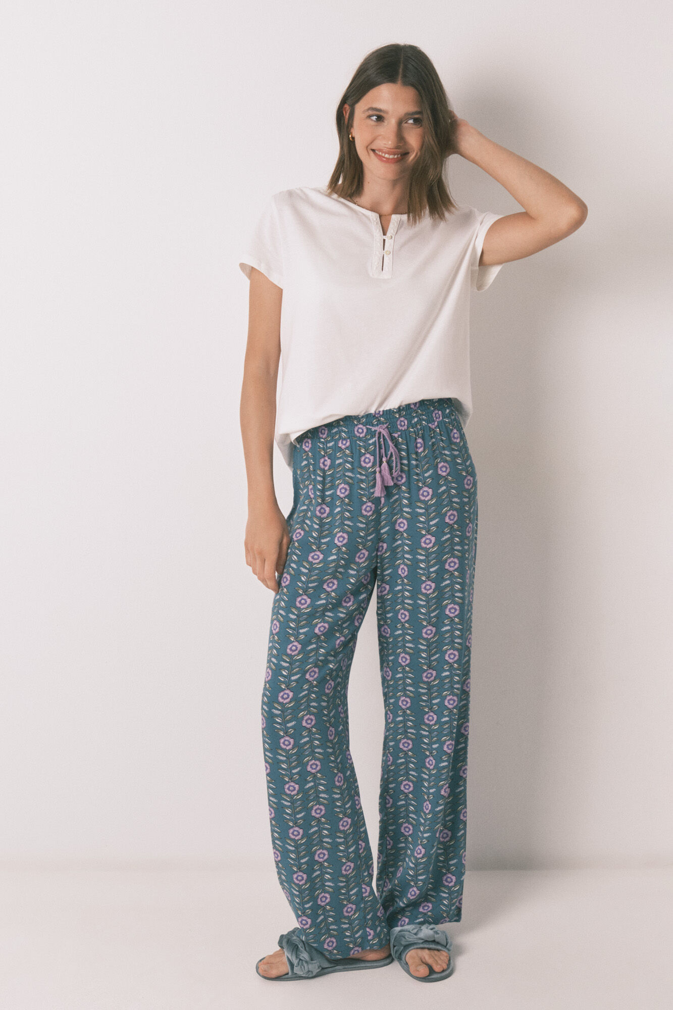 Women'secret Bela majica kratak rukav od 100% pamuka