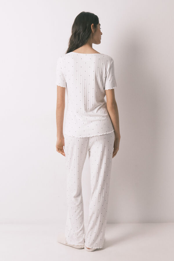 Women'secret Bela rebrasta oidžama sa printom zvezda  Bež