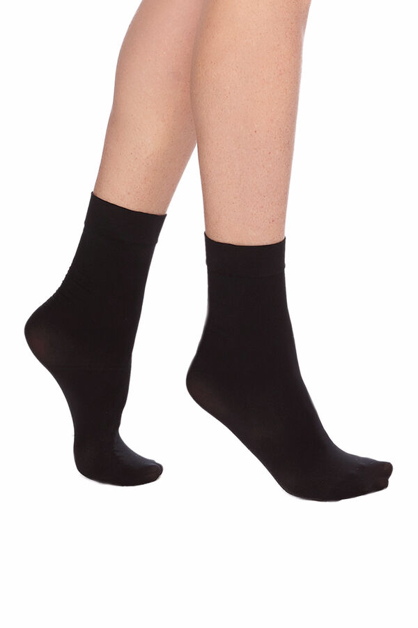 Womensecret 2-pack opaque 40 denier ankle pop socks noir