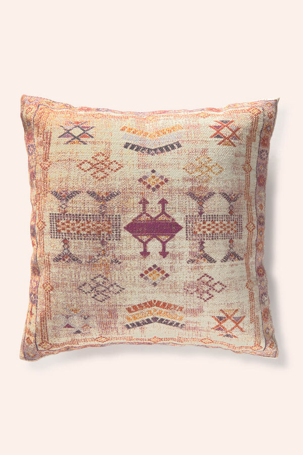 Calma House Tanger brown printed cushion cover nude