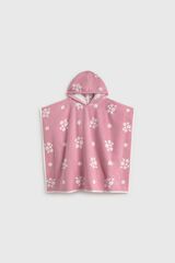 Textura Floral poncho towel pink