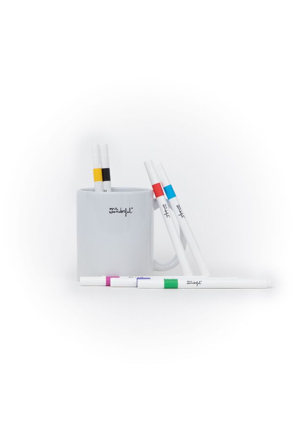 Mr. Wonderful Set de tasse &agrave; colorier + feutres Papa ours - Seulement pour les vrais artist-ours imprim&eacute;