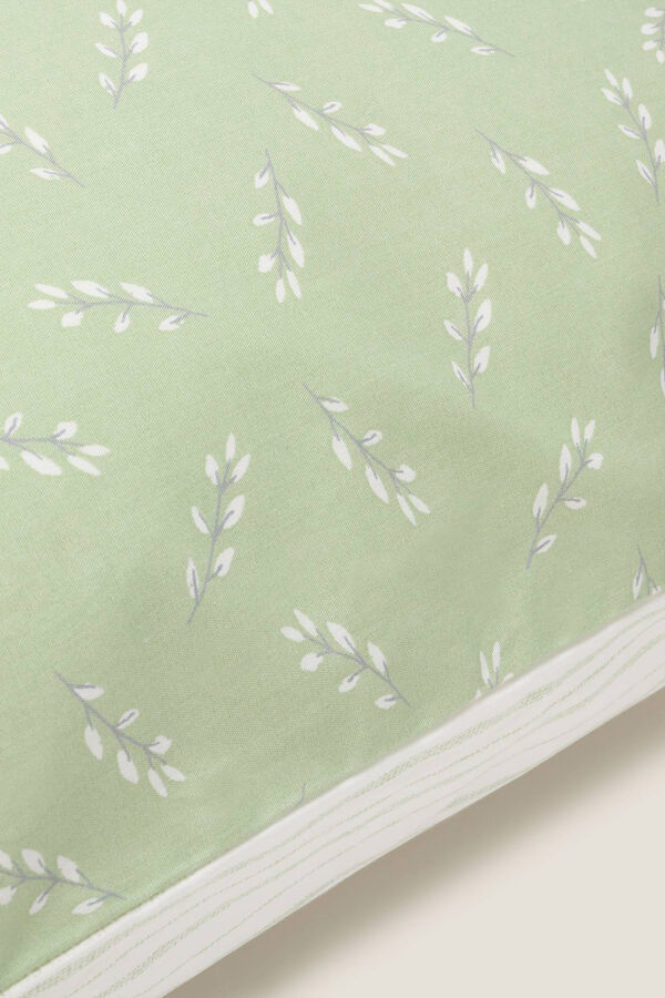 Womensecret Leaf print cotton cushion cover Kaki