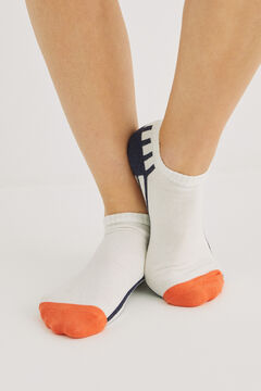 Womensecret Striped cotton ankle socks white