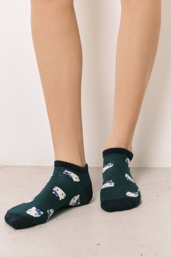 Women'secret 3-pack short striped socks "Hello Kitty" printed