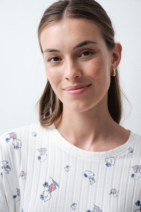 Women'secret White long pyjamas Snoopy beige