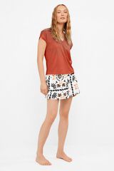 Gisela Short silueta evas&eacute; print tropical blanco