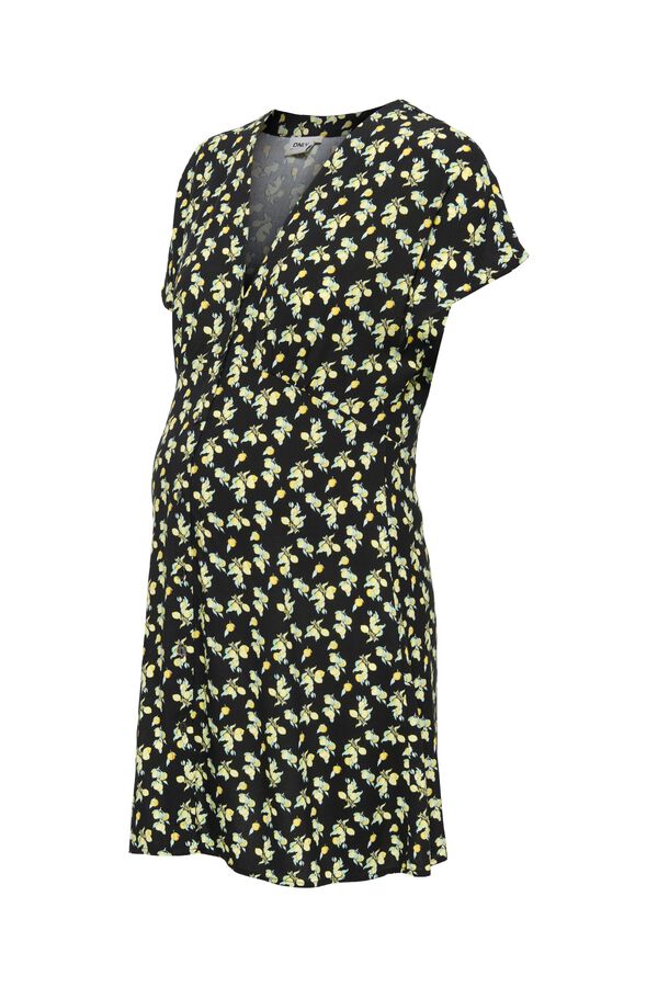 Only Maternity Printed short maternity dress black