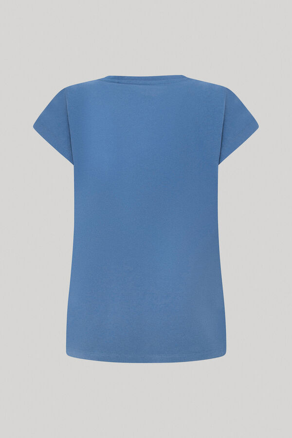 Womensecret Logo Print Cotton T-shirt Blau