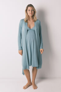 Women'secret Green ribbed belt long robe maternity