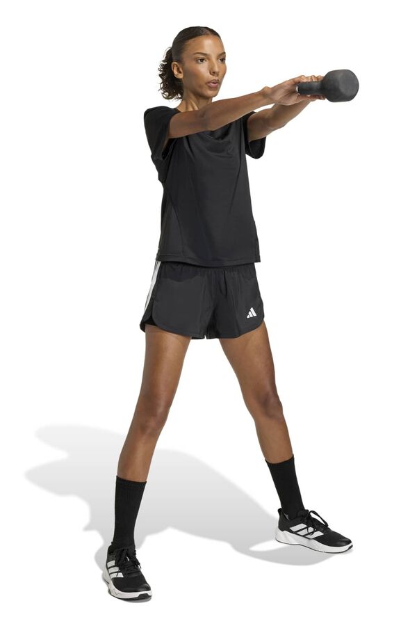 Adidas Short deportivo malla 3 bandas Pacer negro