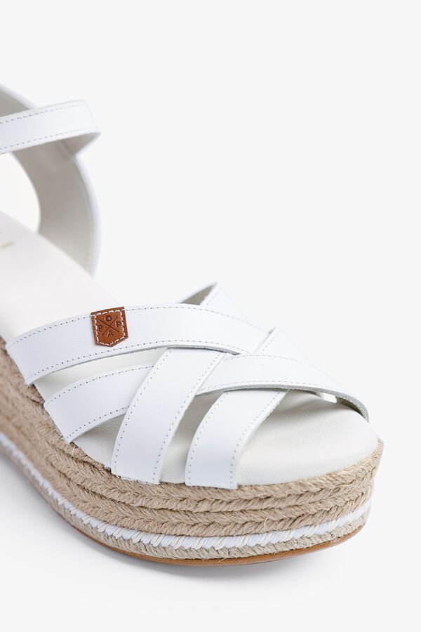 Popa Gialos leather low wedge sandal white