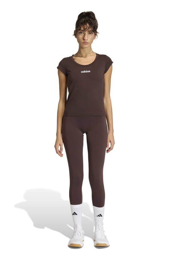 Adidas Camiseta deportiva casual Hyperglam marr&oacute;n
