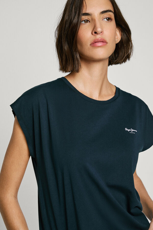 Pepe Jeans Camiseta logo estampado fit slim azul