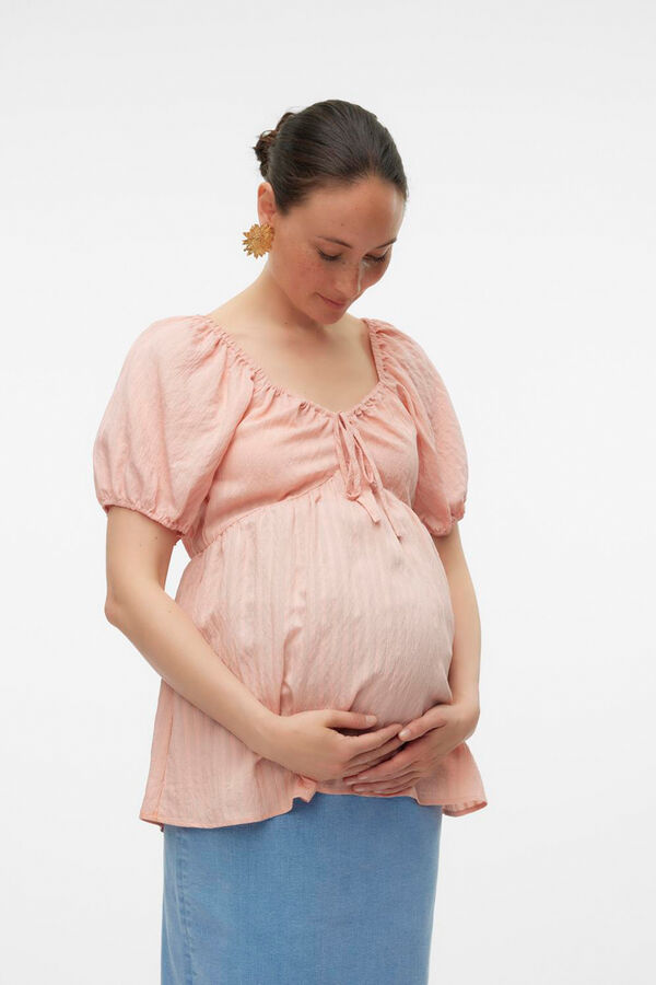 Womensecret Short puffed sleeve maternity and nursing top  Roze