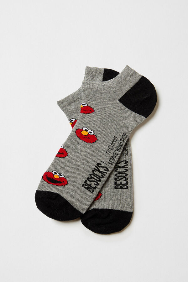 Besocks Meias Besocks meias de algodão orgânico da Vila Sésamo cinzento