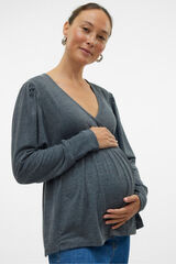 Mamalicious Top de maternity e amamentação de manga comprida  preto