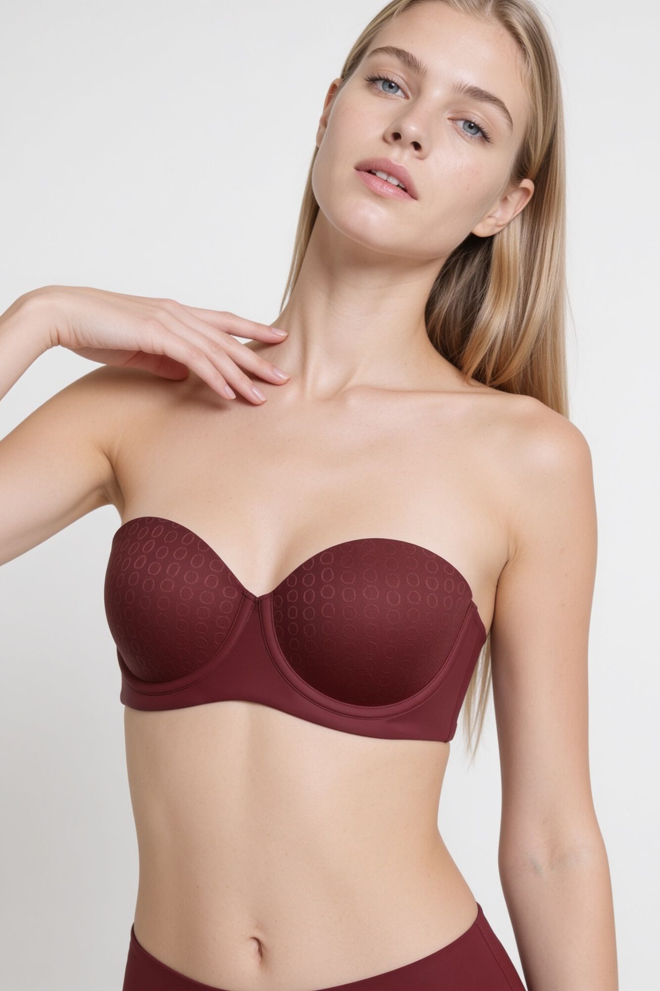Gisela Monogram detachable capacity bandeau bikini top