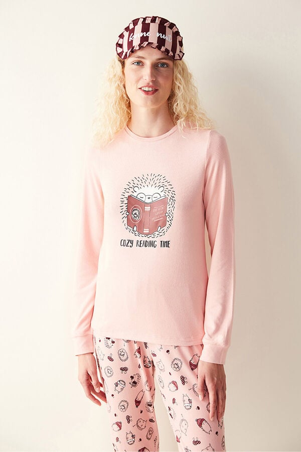 Womensecret Pijama largo térmico rosa pink