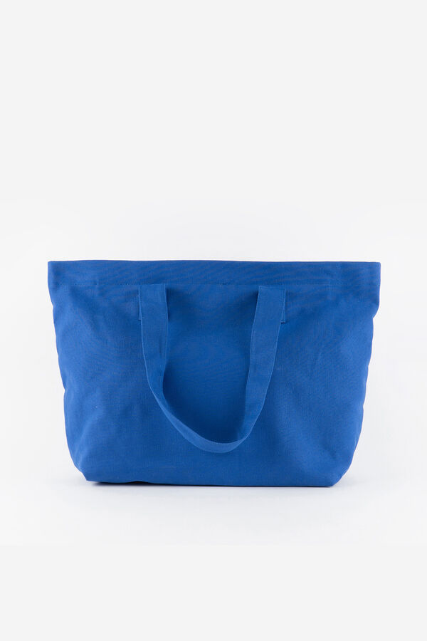 Victoria Bolso shopper algod&oacute;n doble asa azul