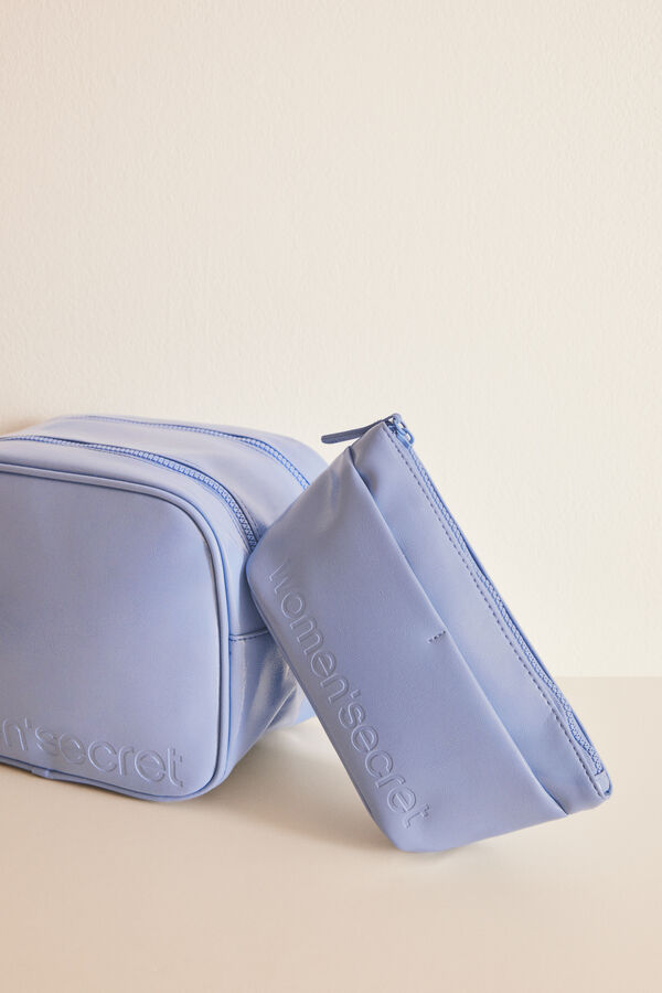 Womensecret Small blue patent toiletry bag blue