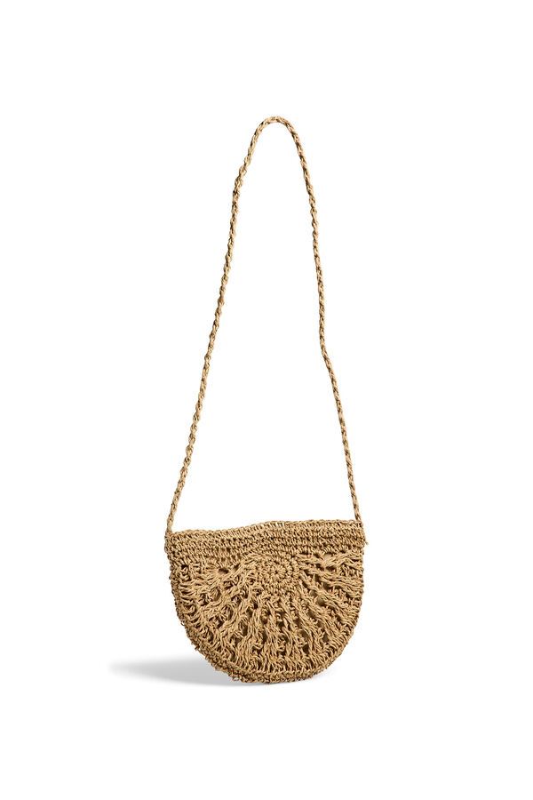Pieces Paperstraw-Tasche mit Rei&szlig;verschluss Nude