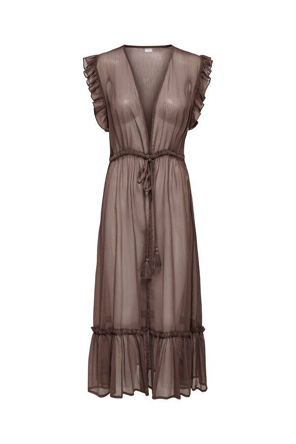 Only Brown semi-sheer caftan nude