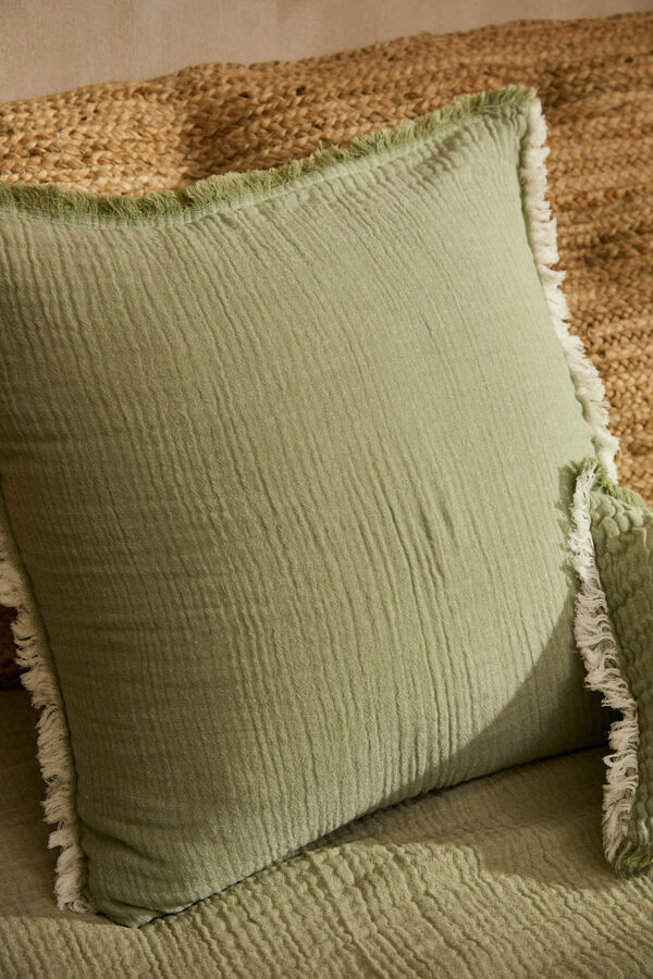 Calma House Lagenf&ouml;rmiger H&uuml;lle aus gr&uuml;nem Baumwollmusselin Gr&uuml;n